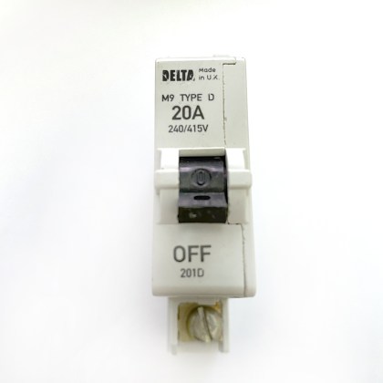 Delta 201D M9 D20 20A 20 Amp MCB Circuit Breaker Type D
